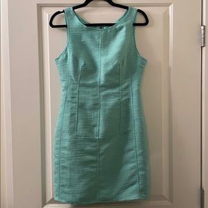 Mint green dress with gold zipper on back